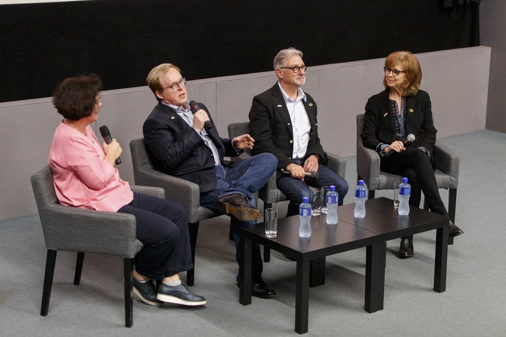 Pictured at Special Preview Screening of INCREDIBLES 2 at the Light House Cinema, Dublin is Director Brad Bird and Producers John Walker and Nicole Grindle. Picture Andres Poveda