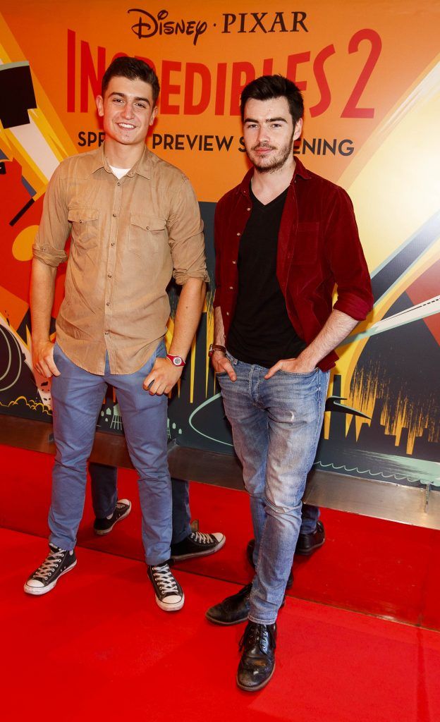 Iophar Stokes and Daniel McNeicholl ictured at the special preview screening of INCREDIBLES 2 at the Light House Cinema. Picture Andres Poveda