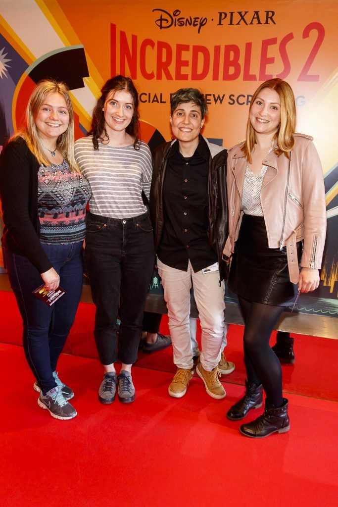 Lauren O'Shea Fiona Ryan, Anna Margiotta Emily Hyde ictured at the special preview screening of INCREDIBLES 2 at the Light House Cinema. Picture Andres Poveda