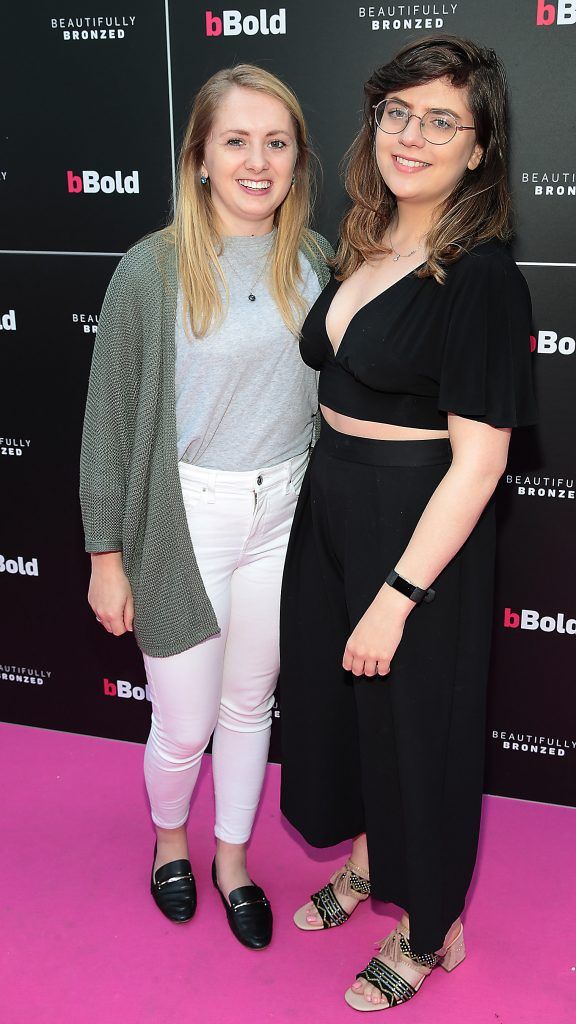 Alison Ring and Fionnuala Jones pictured at the bBold Xtra dark mousse launch at Opium Garden, Dublin. Photo: Brian McEvoy