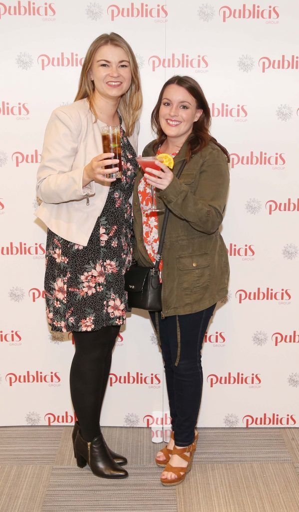 Rosie Ellis and Sarah Brazil pictured at the Publicis Dublin summer rooftop party. Photograph: Leon Farrell / Photocall Ireland