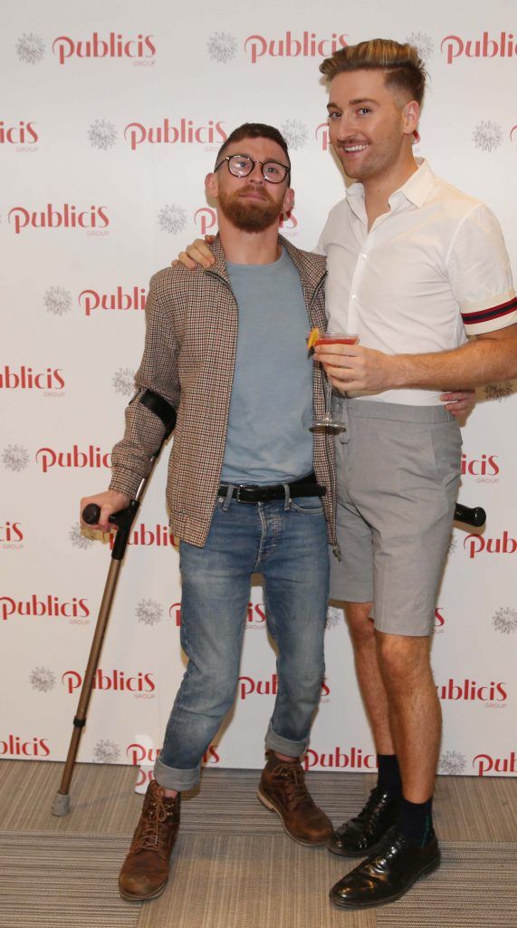 Paddy Smyth and Rob Kenny pictured at the Publicis Dublin summer rooftop party. Photograph: Leon Farrell / Photocall Ireland