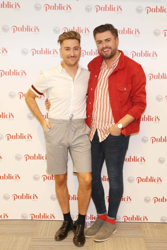 Rob Kenny and James Patrice pictured at the Publicis Dublin summer rooftop party. Photograph: Leon Farrell / Photocall Ireland