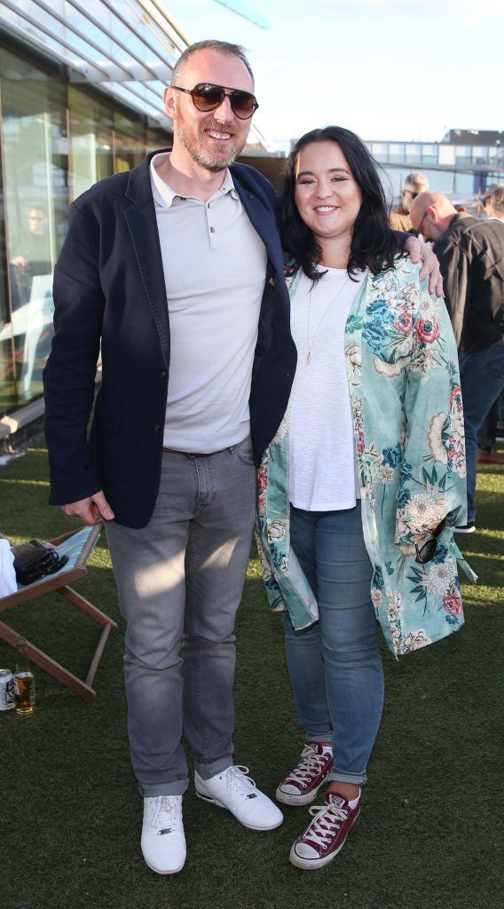Alan and Emma Henderson pictured at the Publicis Dublin summer rooftop party. Photograph: Leon Farrell / Photocall Ireland