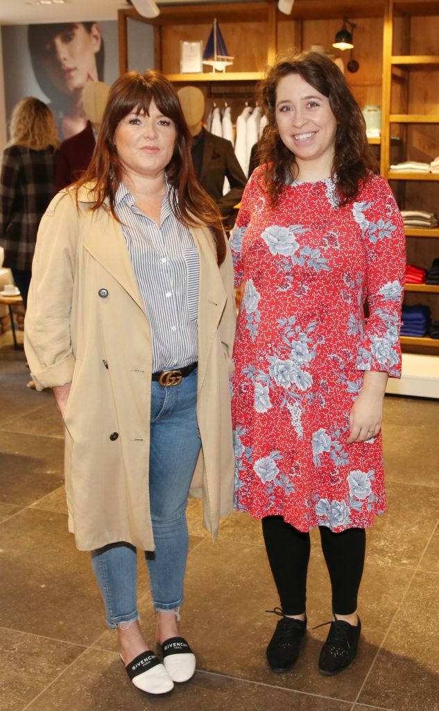 Tamun Rooney and Joanne Carley pictured at the launch of the Magee 1866 autumn/winter collection at Magee of South Anne Street, Dublin 2. Photo: Leon Farrell