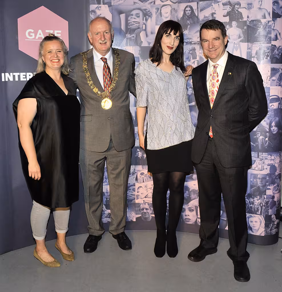 Sarah Williams (Chair of the board of GAZE), Lord Mayor of Dublin Nial Ring,Roisín Geraghty (Festival Programmer); and Australian Ambassador to Ireland Richard Andrews;  Pictured at the opening night of the GAZE Film Festival in Light House Cinema. Photos: Patrick O'Leary 
