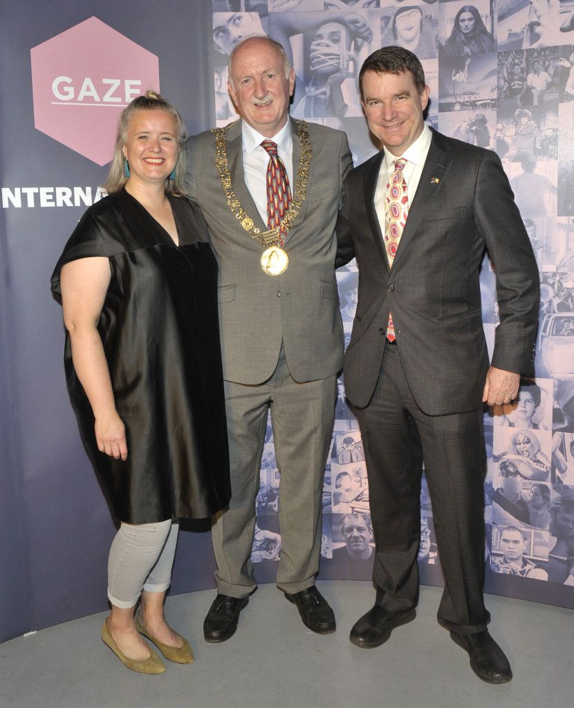 Sarah Williams Chair of the board of GAZE,Lord Mayor of Dublin Nial Ring and  Australian Ambassador to Ireland Richard Andrews  Pictured at the opening night of the GAZE Film Festival in Light House Cinema. Photos: Patrick O'Leary 