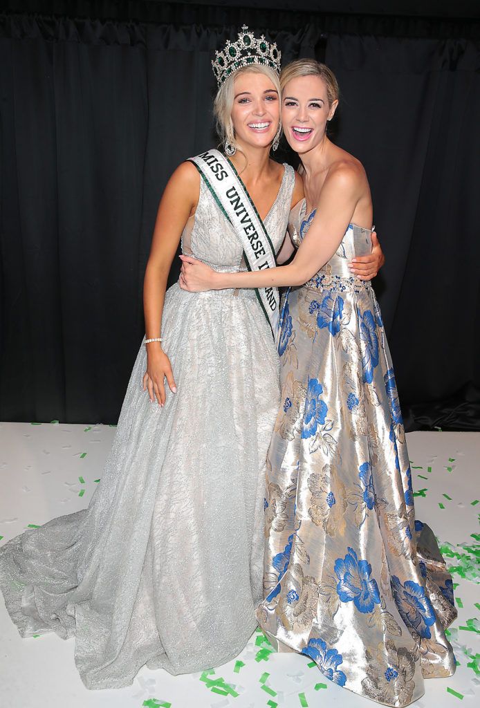 MUI Managing Director Brittany Mason with  Miss Universe Donegal Grainne Gallanagh who was crowned winner of Miss Universe Ireland 2018 at the final of Miss Universe Ireland 2018 at the Round Room of Dublin’s Mansion House. Picture: Brian McEvoy.