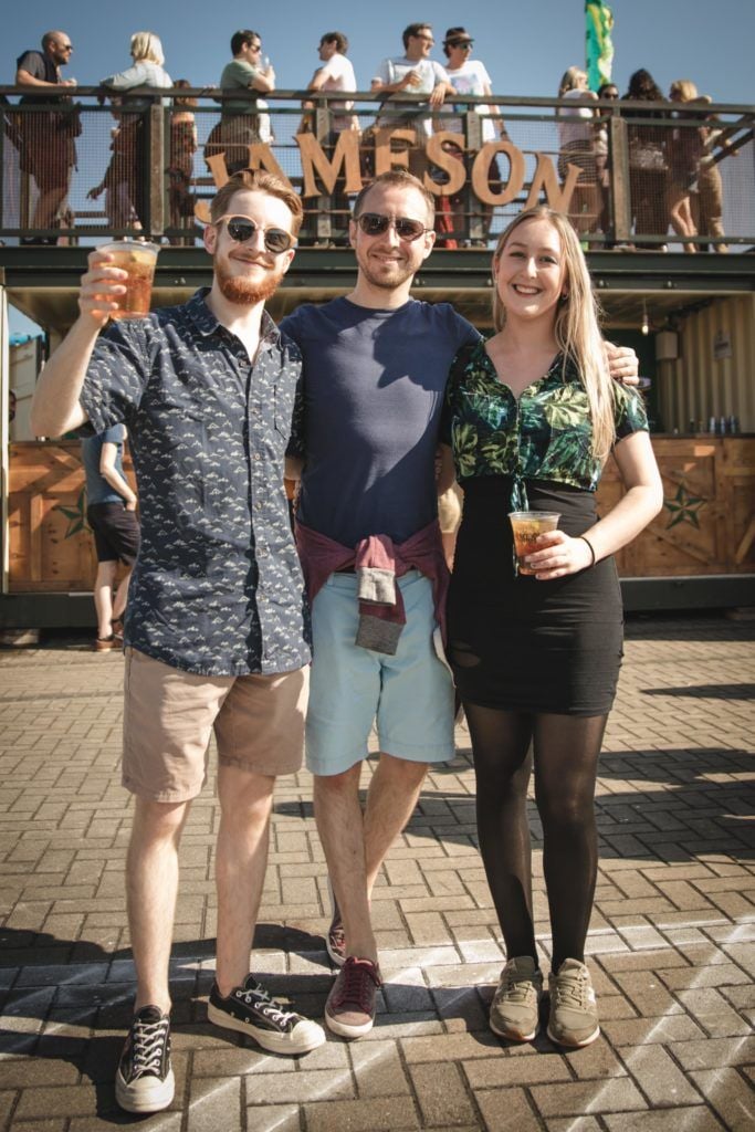Pictured here is Zak Atkinson, Gareth Atkinson and Meisha Atkinson at Beatyard in partnership with Jameson Irish Whiskey. Taking place throughout the August bank holiday weekend in Dun Laoghaire. Picture: Derek Kennedy