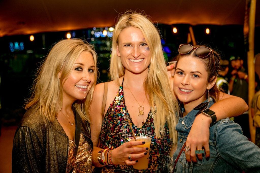 Claire Gillette, Becky Wallace and Sena Ross pictured at The Jameson Bar at All together now Festival in Waterford over the Bank holiday weekend. Picture: Allen Kiely