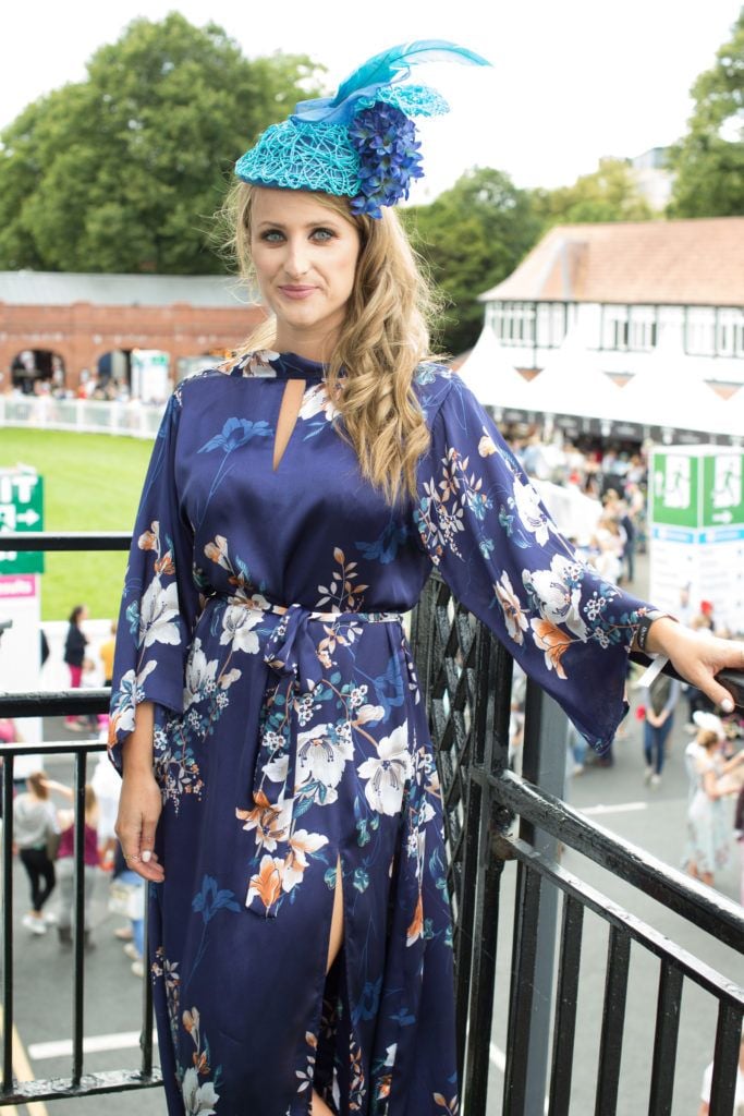 Justine King pictured at the Dundrum Town Centre Ladies Day at the Dublin Horse Show. This years winner was Deirdre Kane from Carlow. Photo: Anthony Woods