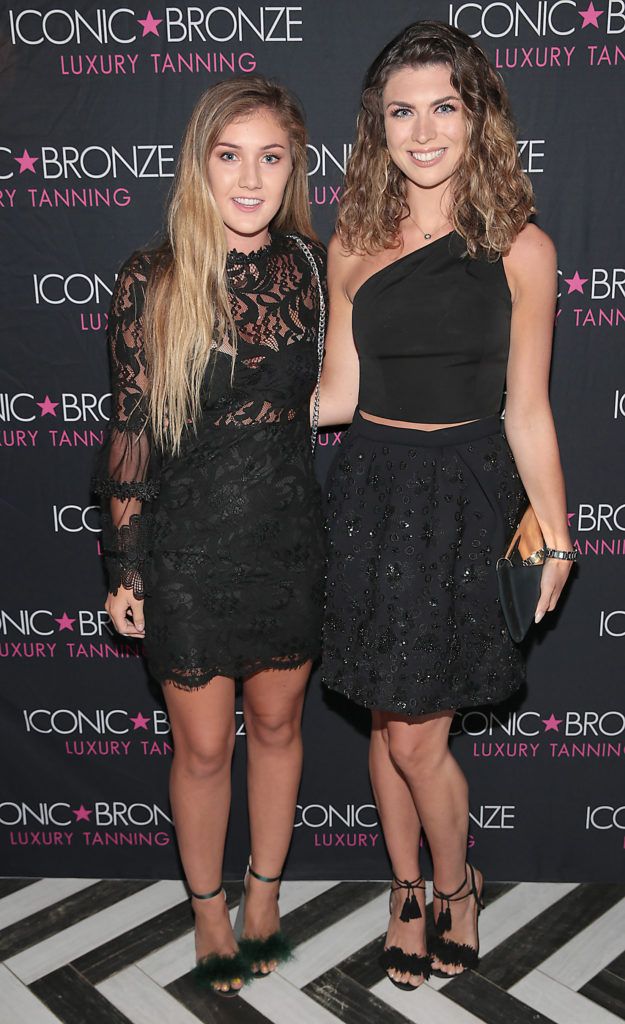 Jessica Murphy and Aisling Quinn at the Iconic Bronze Extra Dark Tan launch at the Ivy Garden Hotel, Dublin. Picture: Brian McEvoy
