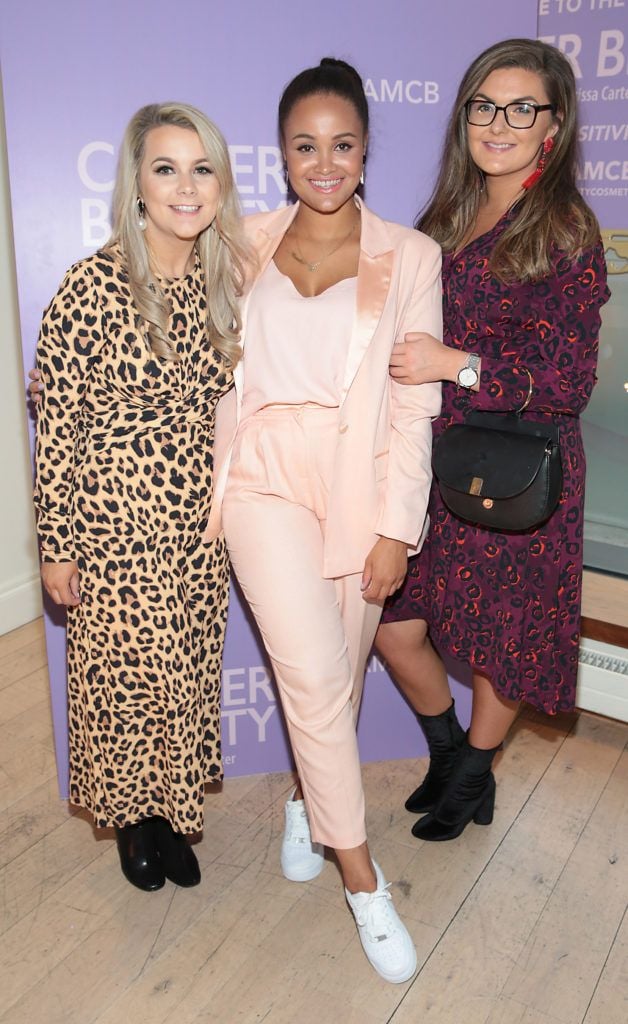 Fiona Cullen,Claudia Gocul and Chloe O Brien pictured at the launch of Carter Beauty Cosmetics at the Morrison Hotel Dublin. Picture: Brian McEvoy