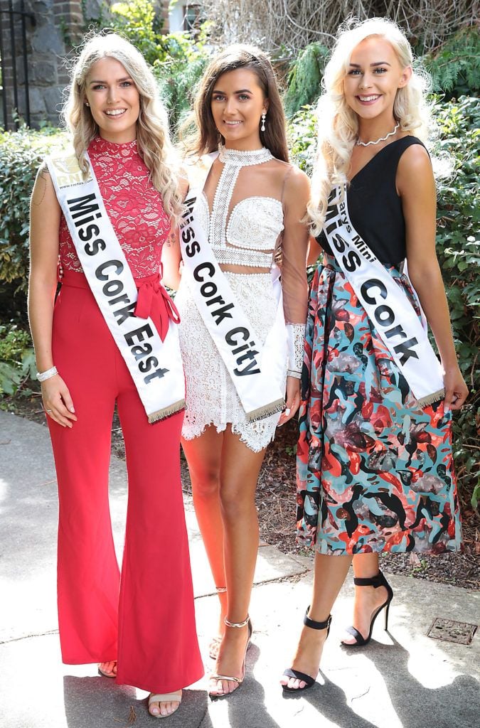 Miss Cork East Ciara Mulry - is from Saleen, Co Cork, Miss Cork City Aoife O Shaughnessy - is from Cork City and Miss Cork Tara Marie Nolan - is from Cloughduv, Cork. Photo: Brian McEvoy Miss Ireland 2018