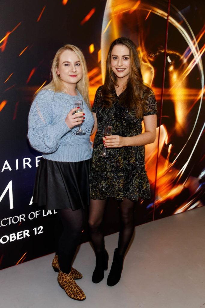 Victoria Stokes and Niamh Devereux pictured at an exclusive first look at up-coming feature film First Man at Dublin's Light House Cinema. Picture Andres Poveda