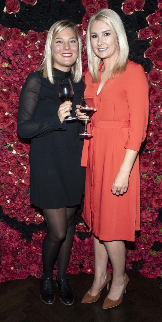Emilie Biver and Jessica Byrne pictured at the Diablo wine launch in Dublin's The Black Door. Photo: Patrick O'Leary