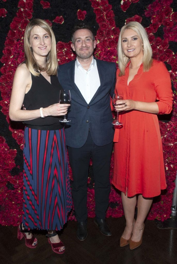 Ann Marie Nagle, Jonny Callan and Jessica Byrne pictured at the Diablo wine launch in Dublin's The Black Door. Photo: Patrick O'Leary