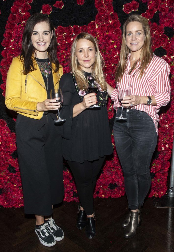 Jacqueline Lamb, Aoife Hofler and Vanessa Kiely pictured at the Diablo wine launch in Dublin's The Black Door. Photo: Patrick O'Leary