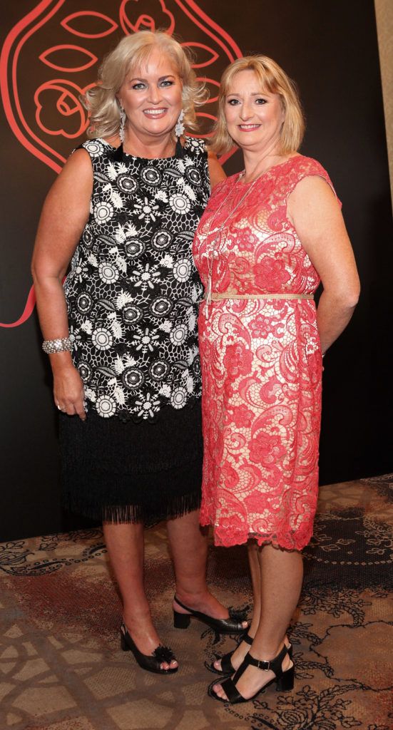 Sallyanne Clarke and Charlotte Maguire at the Shiseido International Charity Lunch and Fashion Show in aid of the Rape Crisis Centre hosted by catwalk queen Miss Candy at the Westin Hotel, Dublin. Pic Brian McEvoy Photography