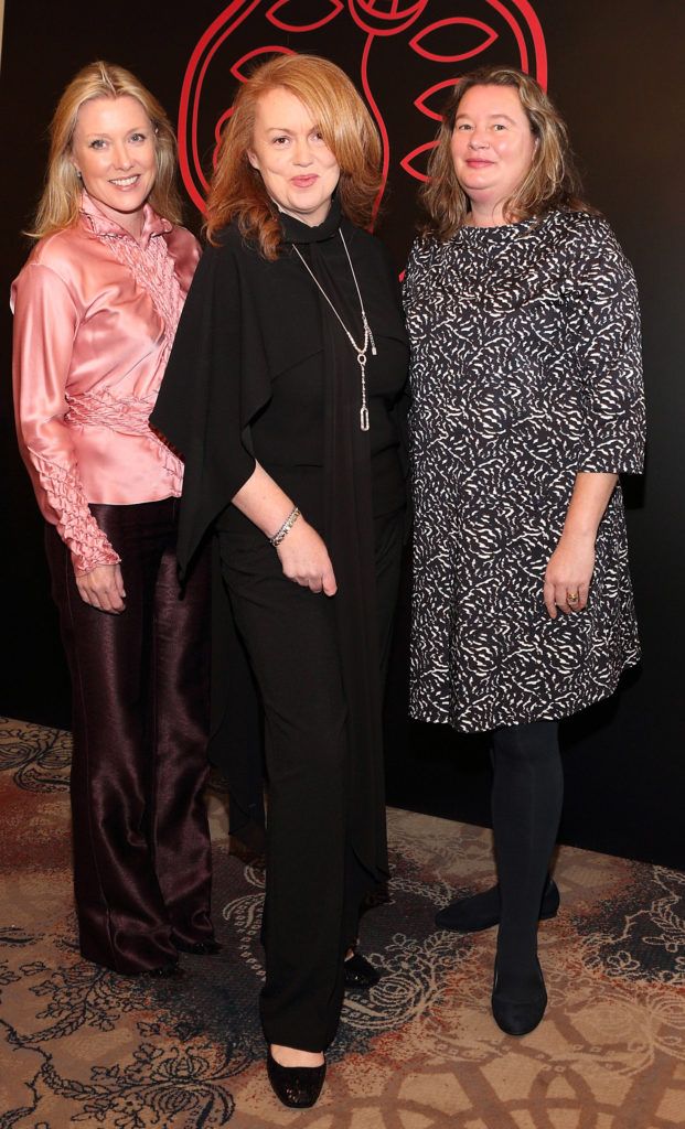 Grace Terrinoni, Rachel Bolger and Lisa Kilroy at the Shiseido International Charity Lunch and Fashion Show in aid of the Rape Crisis Centre hosted by catwalk queen Miss Candy at the Westin Hotel, Dublin. Pic Brian McEvoy Photography