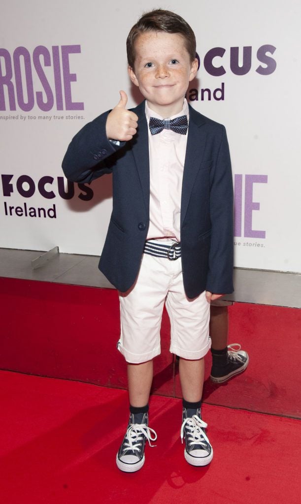 Daragh McKenzie (age 9) pictured at the European premiere of 'Rosie' at the Light House Cinema, Dublin. Photo: Patrick O'Leary