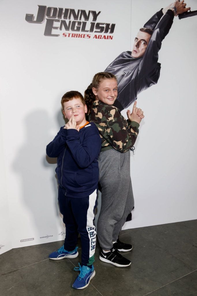 Cian O'Sullivan and Charlie Allen from Ballybrack and Sallynoggin pictured at a special preview screening of Johnny English Strikes Again at ODEON Point Village, Dublin. Picture Andres Poveda