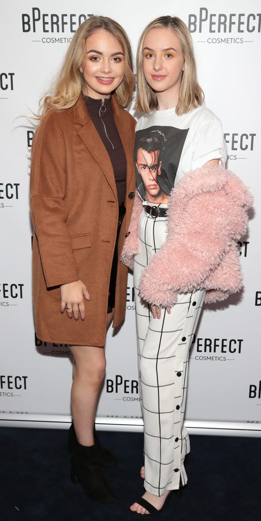 Mlly O Connor and Amber Coll pictured at launch of the BPerfect Cosmetics Born Ready Lip Kits in partnership with MUA Ellie Kelly at Twenty Two, Dublin. Photo: Brian McEvoy