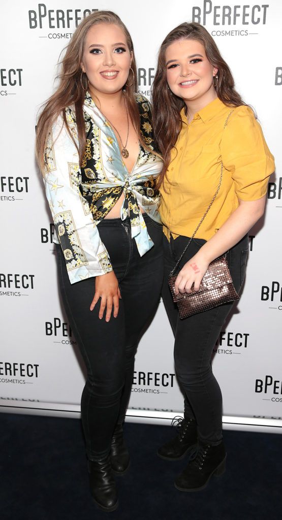 Niamh Cullen and Fiona Martin pictured at launch of the BPerfect Cosmetics Born Ready Lip Kits in partnership with MUA Ellie Kelly at Twenty Two, Dublin. Photo: Brian McEvoy