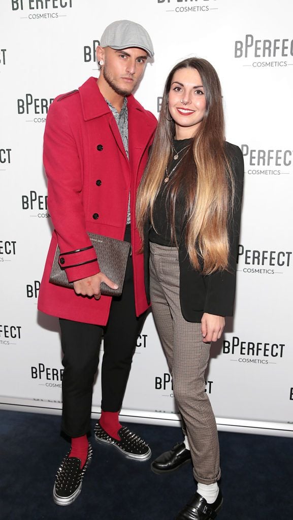 Alexander Christian and Lucia Sulas pictured at launch of the BPerfect Cosmetics Born Ready Lip Kits in partnership with MUA Ellie Kelly at Twenty Two, Dublin. Photo: Brian McEvoy