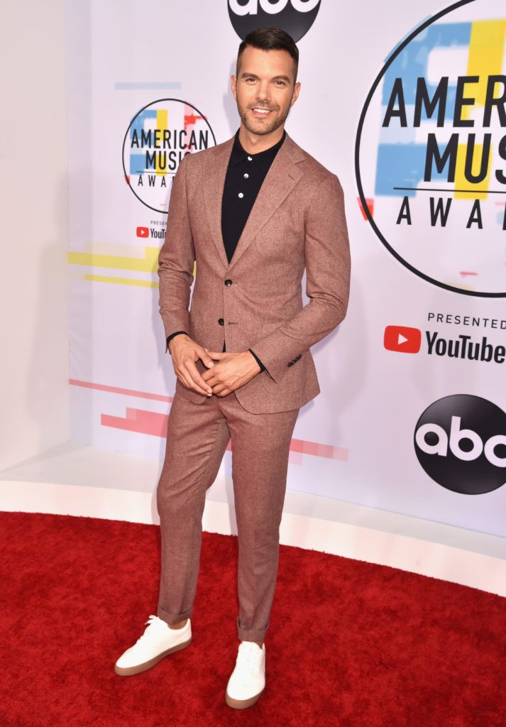 AJ Gibson attends the 2018 American Music Awards at Microsoft Theater on October 9, 2018 in Los Angeles, California.  (Photo by Kevin Mazur/Getty Images For dcp)