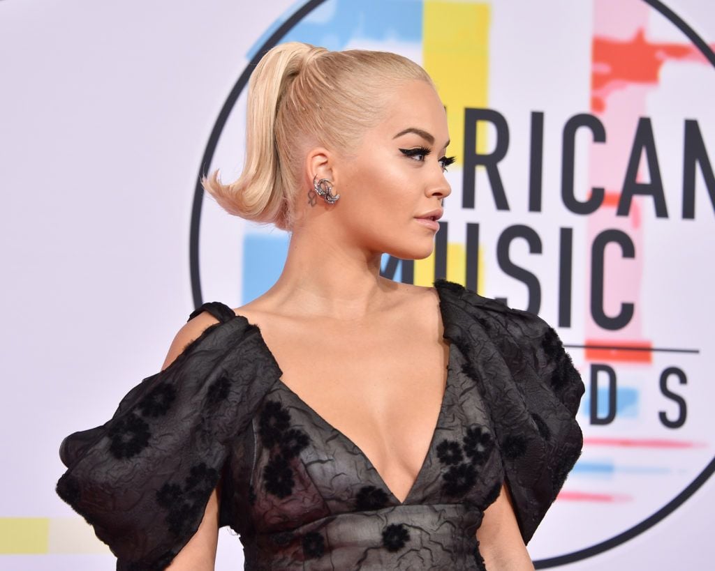 Rita Ora attends the 2018 American Music Awards at Microsoft Theater on October 9, 2018 in Los Angeles, California.  (Photo by David Crotty/Patrick McMullan via Getty Images)