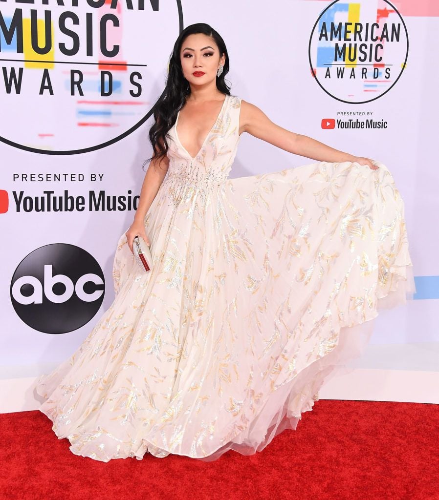Tina Guo arrives at the 2018 American Music Awards at Microsoft Theater on October 9, 2018 in Los Angeles, California.  (Photo by Steve Granitz/WireImage)