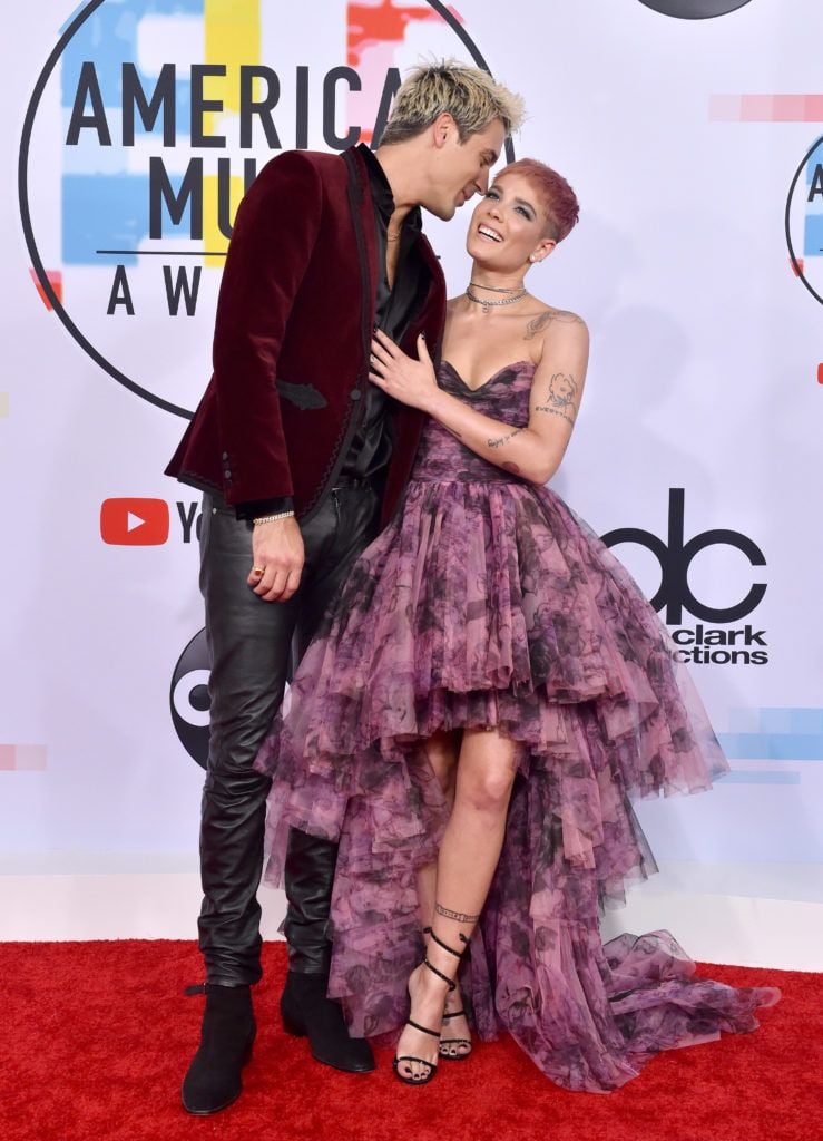 G-Eazy and Halsey attend the 2018 American Music Awards at Microsoft Theater on October 9, 2018 in Los Angeles, California.  (Photo by Axelle/Bauer-Griffin/FilmMagic)