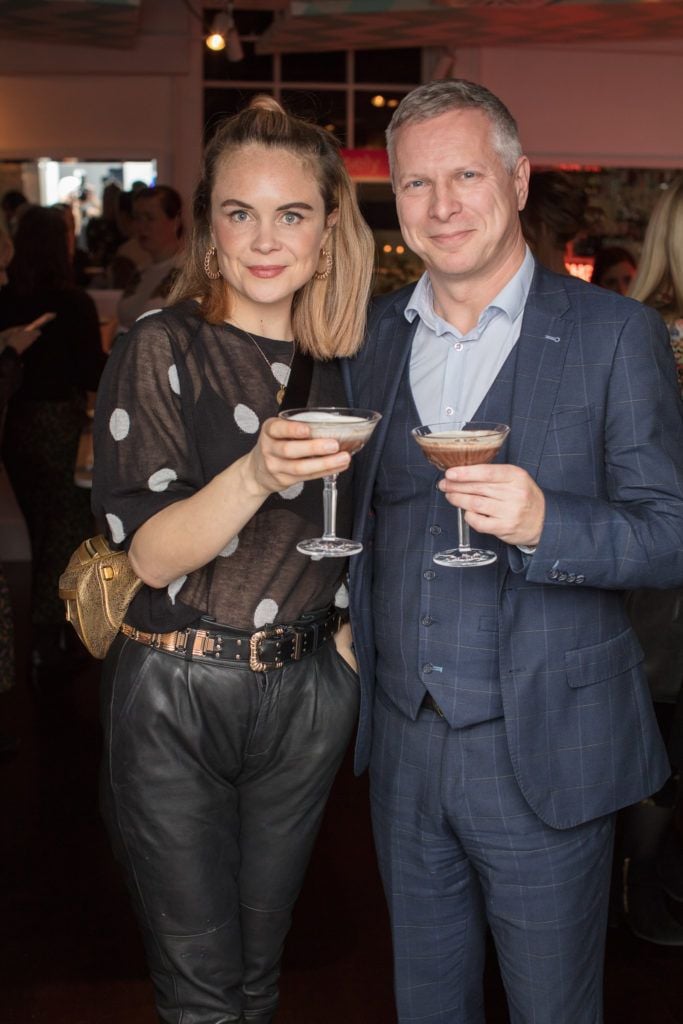 Joanne McNally & Eoin Donnelly pictured at the launch of Lily O’Brien’s 'Share Wisely' bags. Photo: Anthony Woods