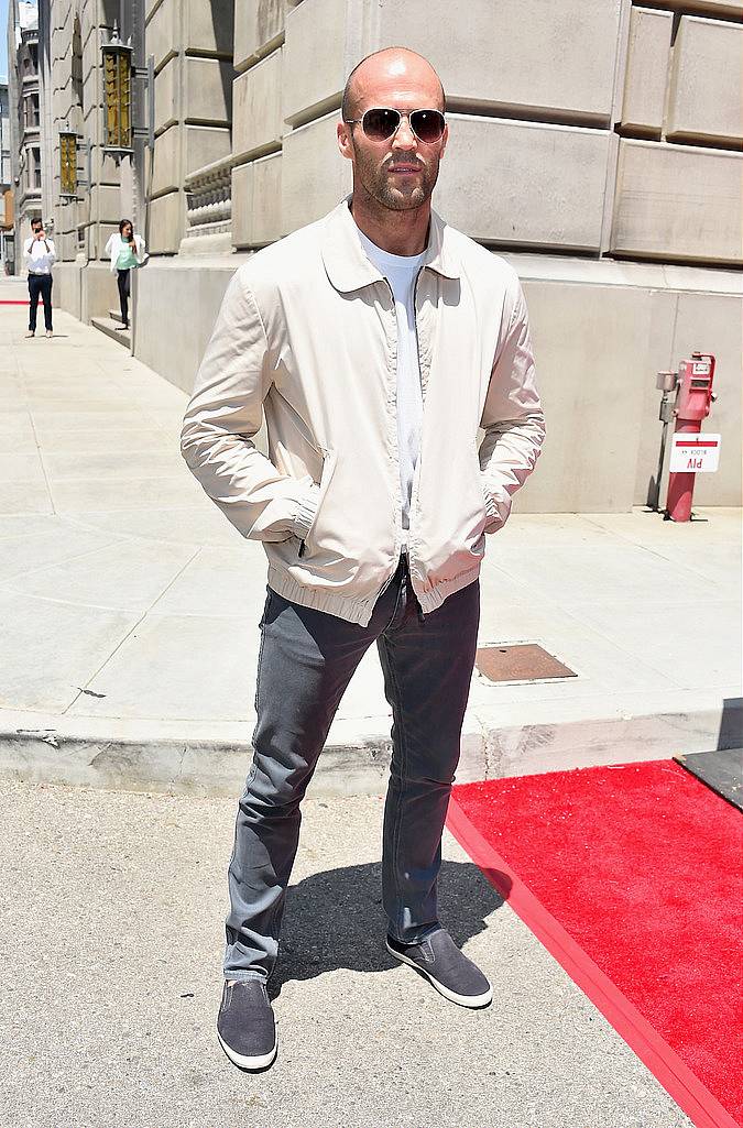 UNIVERSAL CITY, CA - JUNE 23:  Actor Jason Statham attends the premiere press event for the new Universal Studios Hollywood Ride "Fast & Furious-Supercharged" at Universal Studios Hollywood on June 23, 2015 in Universal City, California.  (Photo by Alberto E. Rodriguez/Getty Images)