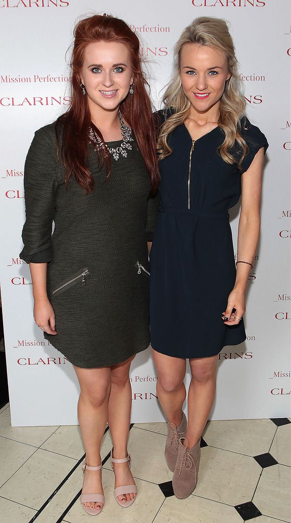Kate Kelly and Stephanie O Quigley at the Clarins Mission Perfection launch at Number 10 Ormond Quay,Dublin..Picture:Brian McEvoy.