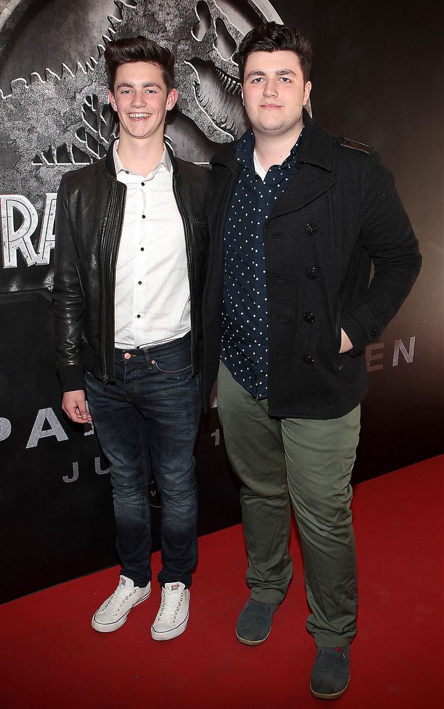 Fionn Conroy and Ryan Conroy  at The Irish premiere screening of Jurassic World at The Savoy Cinema,O Connell Street,Dublin.Pic Brian McEvoy.