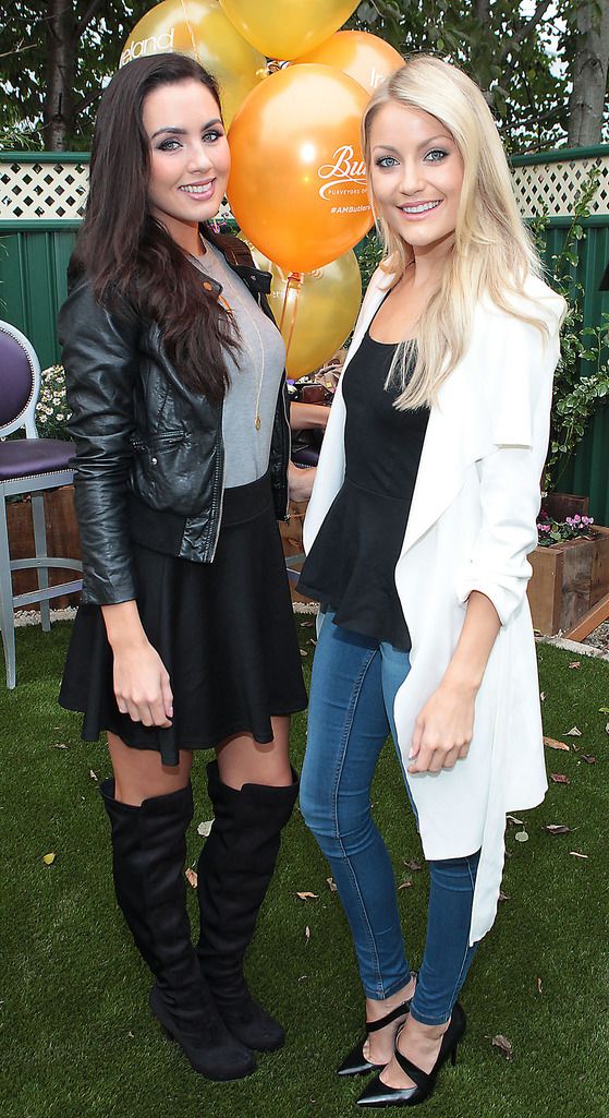 Model Sinead Noonan and Kerrie Nicole Blanc pictured this morning at Tv3's Ireland Am 15th birthday bash  at Tv3 Studio's in Ballymount Dublin.Pic:Brian McEvoy.No repro fee for one use