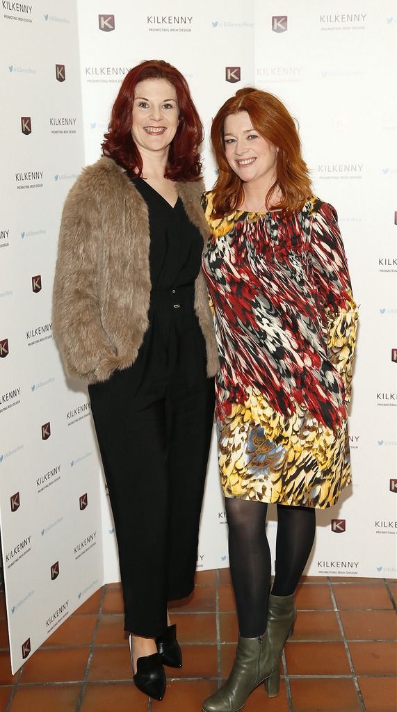 Catherine Connolly and Blathnaid NiChofaigh at Kilkenny's annual celebration of the very best of Irish design as part of the Kilkenny Irish Craft & Design Week, proudly supported by AXA, at their Nassau St store on Thursday night 9th-photo Kieran Harnett