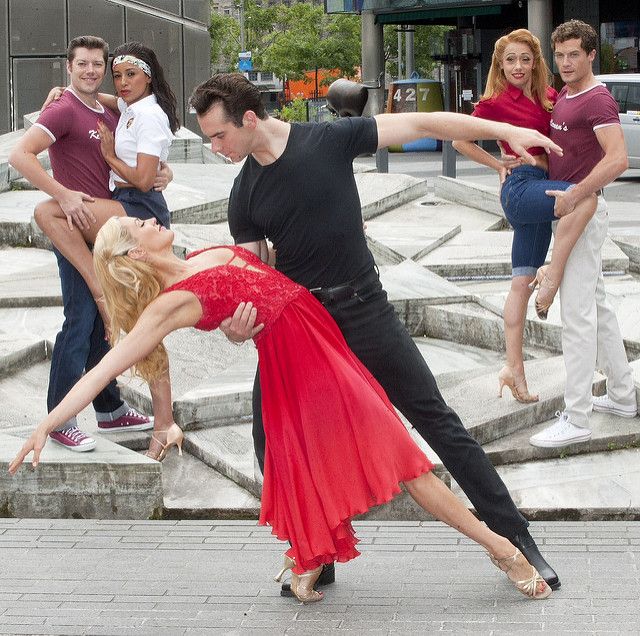 Limbering Up! The talented cast of the record breaking musical Dirty Dancing-The Classic Story on Stage danced out onto Grand Canal Square to showcase what audiences can expect from this smash hit show which returns to Dublin for three weeks. 

Pic Patrick O'Leary/Brian McEvoy
