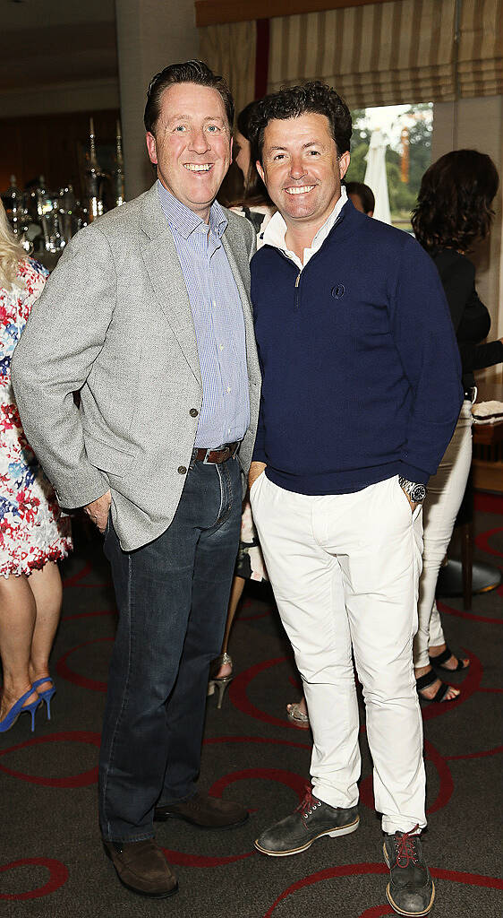 David Webster and Shane O'Donoghue at the 2015 Marks & Spencer Ireland Marie Keating Foundation Celebrity Golf Classic  -photo Kieran Harnett
