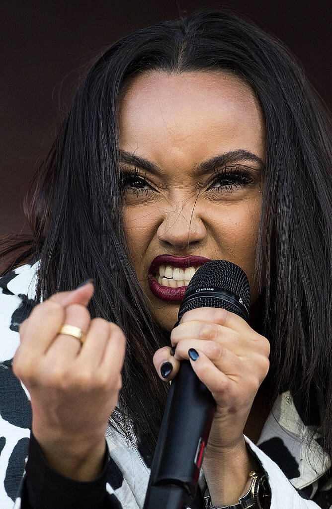 PLYMOUTH, ENGLAND - JULY 22:  Leigh-Anne Pinnock of Little Mix performs on stage during MTV Crashes Plymouth at Plymouth Hoe on July 22, 2014 in Plymouth, England.  (Photo by Matthew Horwood/Getty Images for MTV UK)