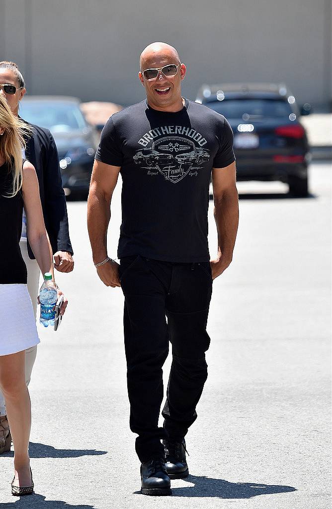 UNIVERSAL CITY, CA - JUNE 23:  Actor Vin Diesel attends the premiere press event for the new Universal Studios Hollywood Ride "Fast & Furious-Supercharged" at Universal Studios Hollywood on June 23, 2015 in Universal City, California.  (Photo by Alberto E. Rodriguez/Getty Images)