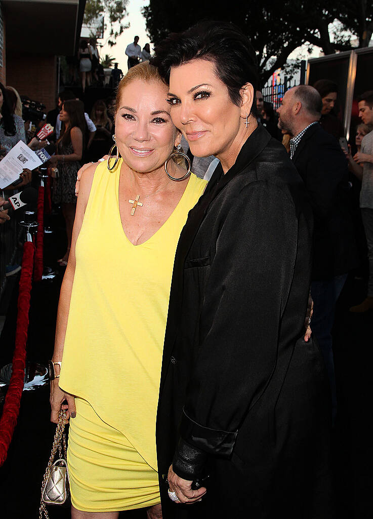 LOS ANGELES, CA - JULY 07:  Kathie Lee Gifford (L) and Kris Jenner attend New Line Cinema's Premiere Of "The Gallows"  at Hollywood High School on July 7, 2015 in Los Angeles, California.  (Photo by David Buchan/Getty Images)