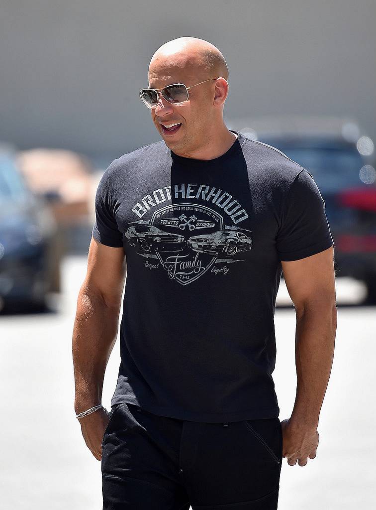 UNIVERSAL CITY, CA - JUNE 23:  Actor Vin Diesel attends the premiere press event for the new Universal Studios Hollywood Ride "Fast & Furious-Supercharged" at Universal Studios Hollywood on June 23, 2015 in Universal City, California.  (Photo by Alberto E. Rodriguez/Getty Images)