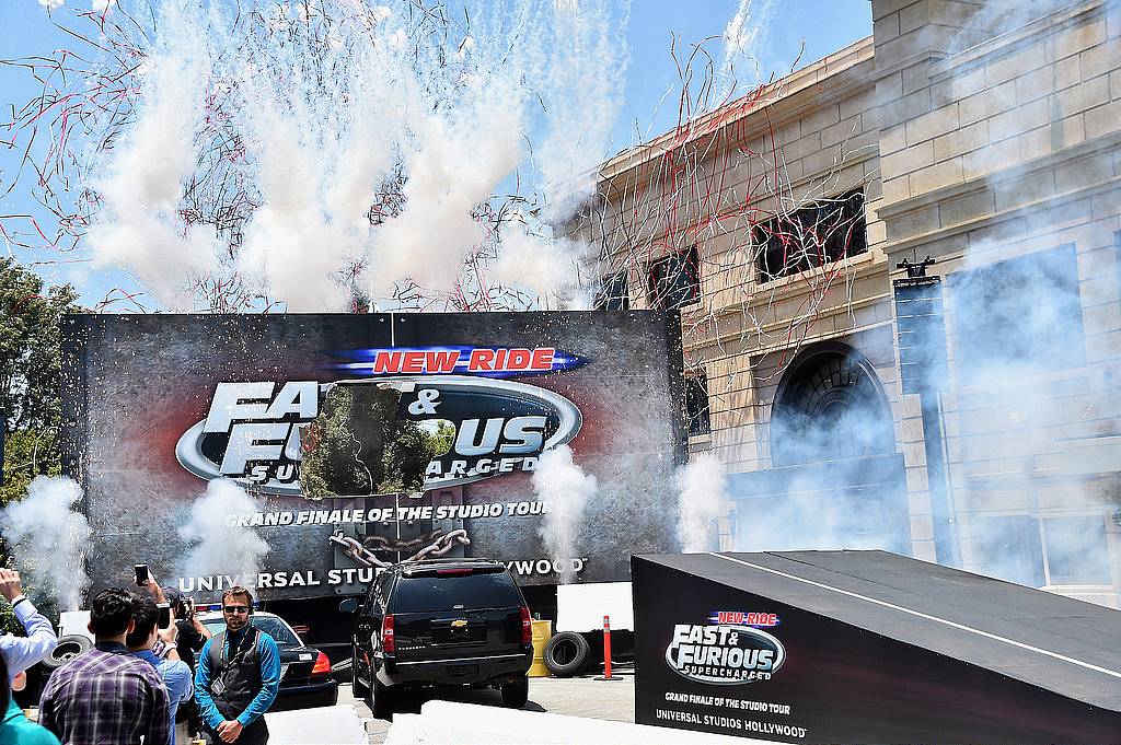 UNIVERSAL CITY, CA - JUNE 23:  A general view of the atmosphere at the premiere press event for the new Universal Studios Hollywood Ride "Fast & Furious-Supercharged" at Universal Studios Hollywood on June 23, 2015 in Universal City, California.  (Photo by Alberto E. Rodriguez/Getty Images)