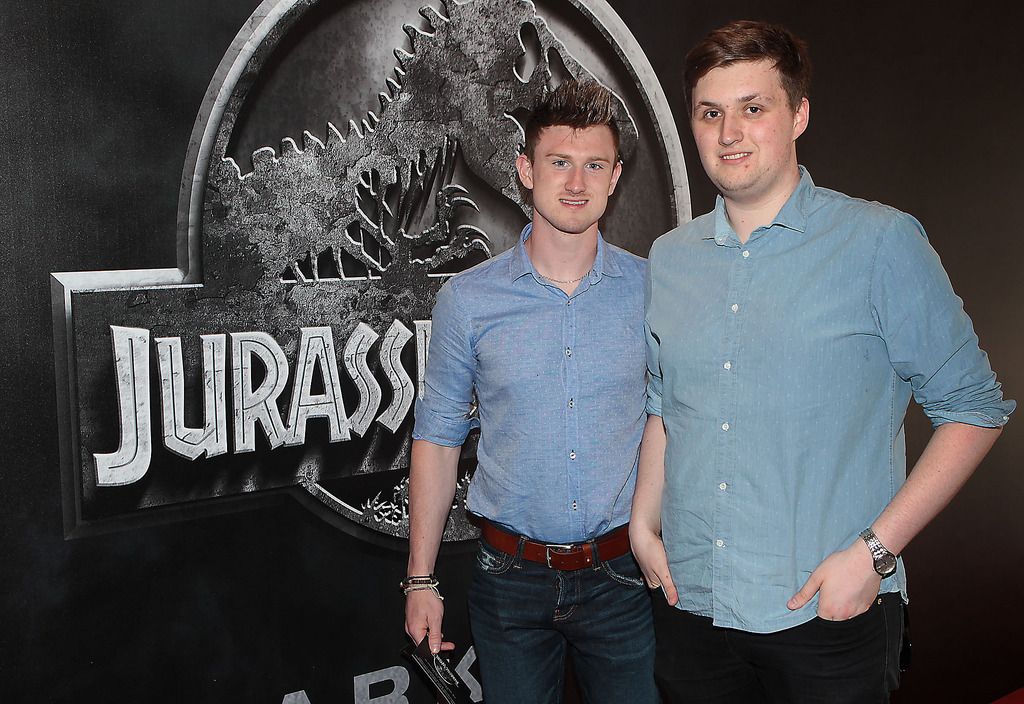 Dylan Purcell and James Purcell at The Irish premiere screening of Jurassic World at The Savoy Cinema,O Connell Street,Dublin.Pic Brian McEvoy.