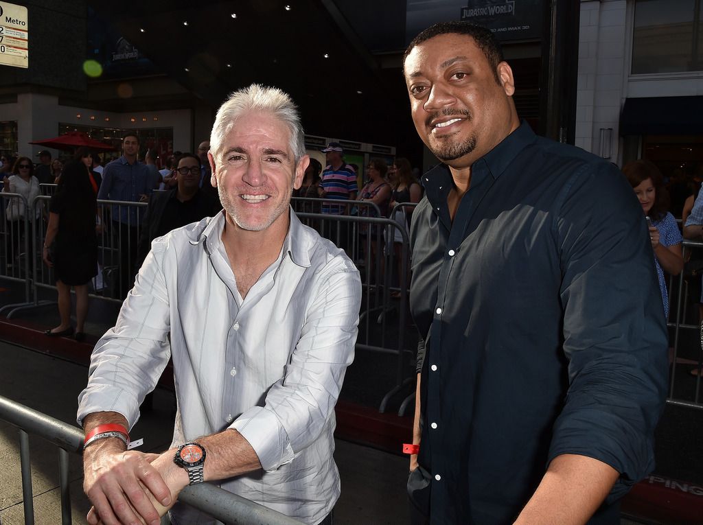 HOLLYWOOD, CA - JUNE 29:  Actors Carlos Alazraqui (L) and Cedric Yarbrough attend the premiere of Marvel's "Ant-Man" at the Dolby Theatre on June 29, 2015 in Hollywood, California.  (Photo by Kevin Winter/Getty Images)