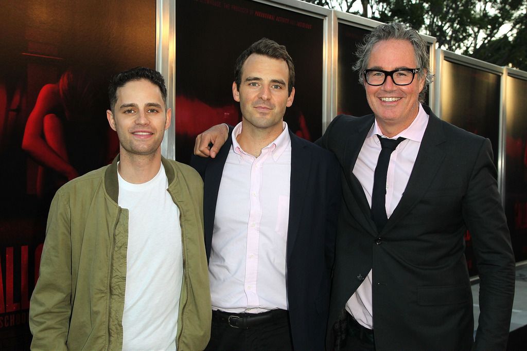 LOS ANGELES, CA - JULY 07:  (L-R) Producers Dean Schnider, Ben Forkner and Guymon Casady attend New Line Cinema's Premiere of "The Gallows"  at Hollywood High School on July 7, 2015 in Los Angeles, California.  (Photo by David Buchan/Getty Images)