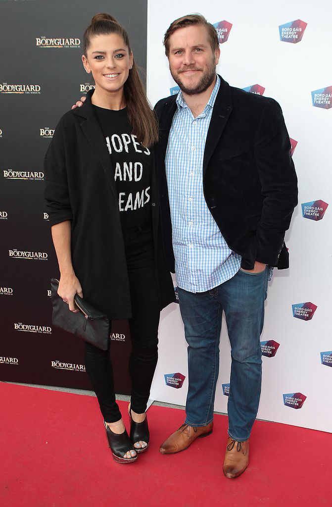 Aoibhinn McGinnity and Peter Coonan  at the opening night of the musical  The Bodyguard at the Bord Gais Energy Theatre,Dublin..Picture:Brian McEvoy.